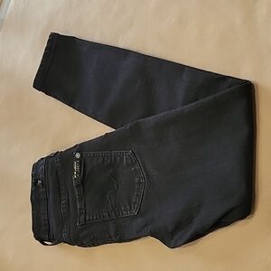 7 For All Mankind, Black "The Skinny" Size 25 Jeans.  Used Condition